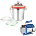 Produktbild: Mucola - Set 70 L/min Vakuumpumpe + 21,4l Vakuumkammer Unterdruckpumpe Vacuum