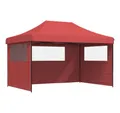 Produktbild: vidaXL Partyzelt Partyzelt Faltbar Pop-Up mit 3 Seitenteilen Burgunderrot