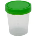 Produktbild: Medi-Inn Urinprobenbecher 125 ml mit grünem Schraubdeckel und Graduierung bis 100 ml 500 Stück