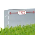 Produktbild: bellissa – Rasenkante Metall verzinkt 118x19,5 cm, Nutzlänge 1,15m - Flexible Rasenbegrenzung aus wetterfestem Stahlblech für saubere Rasen- & Beetabgrenzung - Beeteinfassung Kante robust & langlebig