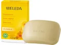 Produktbild: WELEDA Bio Calendula Handseife / Körperseife - natürliche Naturkosmetik Pflanzenseife / Naturseife mit Kokosöl & Olivenöl zur Reinigung sensibler Haut - vegan, nachhaltig & aromatischer Duft (1x100g)