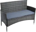 Produktbild: Gartenbank Rattan Gartenmöbel 2-Sitzer Polyrattan Sitzbank Sitzkissen Anthrazit