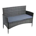 Produktbild: ESTEXO Polyrattan Gartenbank Bank Rattan Gartenmöbel 2-Sitzer Sitzbank mit Sitzkissen Rattanmöbel (Anthrazit-Grau)