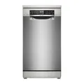 Produktbild: Bosch SPS6EMI21E Serie 6 Freistehender Geschirrspüler 45 cm, Smart Start, VarioFlex Korbsystem, Vario Schublade, DuoPower, Flaschenhalterung, Home Connect, Gebürsteter Stahl mit Anti-Fingerprint