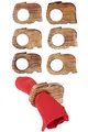 Produktbild: MARRAKESCH 6er Set Serviettenhalter Serviettenringe aus Holz Kiran xxcm groß braun | Elefant Serviettenschnalle für Weihnachten Bankett Hochzeit handgefertigt als Tischdeko auf den gedeckten Tisch