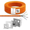 Produktbild: 25m Cat7 Verlegekabel Netzwerkkabel + Netzwerkdose Cat6a Dose Lan Cat 7 Kabel