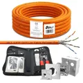 Produktbild: 25m Cat7 Netzwerkkabel Verlegekabel Netzwerkdose Cat6a Werkzeug Set Netzwerk cat