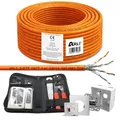 Produktbild: 100m Cat7 Netzwerkkabel Netzwerkdose Cat6a Werkzeug Set Netzwerk Verlegekabel