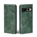 Produktbild: LBH Handyhülle für Google Pixel 7 Pro in Grün mit Karten- und Geldfach Smartphone Hülle mit Standfunktion Flip Case Schutzhülle Magnetverschluss Vintage
