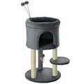 Produktbild: Kratzbaum 73,5H cm Katzenbaum mit Katzenhöhle Kletterbaum Sisalsäule Grau