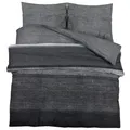 Produktbild: vidaXL Bettwäsche Set, Bettbezug in elegantem Look, Deckenbezug Kissenbezug mit verstecktem Knopfverschluss, Bettdeckenbezug Duvetbezug, Dunkelgrau 220x240cm Baumwolle