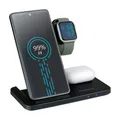 Produktbild: Grundig 3-in-1 Ladestation für Apple Watch und iPhone – Kabelloses Qi Ladegerät mit Ladefunktion für Smartphone, Smartwatch, Kopfhörer – Wireless Charger – Faltbar
