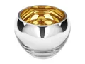 Produktbild: Fink COLORE Teelichthalter Glas silberfarben spülmaschinengeeignet, Größe: 9 cm, Durchmesser: 12 cm, 115050, Gold, 9 x 12 cm