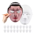 Produktbild: Relaxdays Maske im 20er Set, zum Bemalen und Basteln, Karneval, Fasching, Pappmaske Gesicht HxBxT 24 x 18,5 x 8 cm, weiß