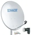 Produktbild: Schwaiger 714470 SAT-Antenne (55 cm, Stahl, Twin LNB, hellgrau)