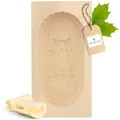 Produktbild: HOFMEISTER® Butterform, für 250 g Butter, 19 cm, Eule, handgeschnitzt in Deutschland, Butter-Form zum Dekorieren, eckige Sturz-Form, Butter-Model aus heimischem Ahorn-Holz