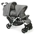 Produktbild: Chic 4 Baby Geschwisterwagen Duo + Tragetasche & Regenhaube grau-weiß TOP