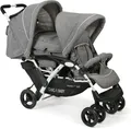 Produktbild: CHIC4BABY Geschwisterwagen DUO MELANGE GRAU mit feststellbaren Rädern