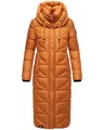 Produktbild: Navahoo Damen Wintermantel Warmer Steppmantel extralang mit Kapuze Waffelchen Rusty Cinnamon Gr. M