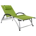 Produktbild: Gartenliege Sonnenliege Bauchmuskeltrainer Alu Liege mit Kopfkissen FIT-GRÜN
