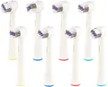 Produktbild: newgen medicals Zahnbürstenaufsatz: 8x Ersatzbürsten passend für viele Oral-B®**-Elektrozahnbürsten*** (Elektrische Zahnbürste Aufsatz, Aufsteckzahnbürsten, Elektrozahnbürste)