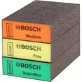 Produktbild: Bosch Schleifschwamm Expert S471, 3-teiliges Set, für Farbe und Holz, Körnung mittel, fein, superfein