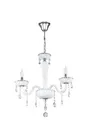 Produktbild: EGLO Pendelleuchte Carpento, 3 flammiger Kronleuchter Vintage, Shabby Chic, Hängelampe aus Stahl und Glas in Chrom, Weiß, Esstischlampe, Wohnzimmerlampe hängend mit E14 Fassung