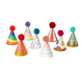 Produktbild: Legami - Set von 8 Partyhüten, mit Pompon und Glitzerdetails, Einheitsgröße, Ø 6,2 cm