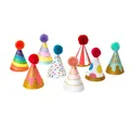 Produktbild: Legami - Set of 8 party hats with pompons and glitter details, one size, Ø 4.3 c