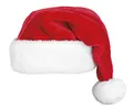 Produktbild: Boland 13437 - Weihnachtsmütze Santa, aus rot-weißem Plüsch mit weißem Bommel, für Damen und Herren, Weihnachten, Karneval, Mottoparty, Party