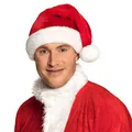 Produktbild: 13437  Weihnachtsmütze Santa, aus rotweißem Plüsch mit weißem Bommel, für Dam...