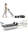 Produktbild: VEVOR Faltbarer Pilates Reformer Trainingsgerät für den Einsatz im Heim-Fitnessstudio, Pilates-Bett mit doppeltem Widerstand – Feder & Kordel, für Fortgeschrittene und Anfänger, bis zu 181,44 kg