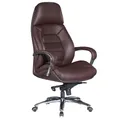 Produktbild: FineBuy Designer Bürostuhl Braun Bezug Echtleder Schreibtischstuhl bis 120 kg, XXL Design Chefsessel höhenverstellbar, Drehstuhl ergonomisch mit Armlehnen & hoher Rückenlehne, Wippfunktion Braun