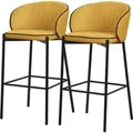Produktbild: ML-Design Barhocker 2Er Set Senf 76 cm Hoch mit Stoffbezug