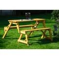 Produktbild: Picknickbank Holzbank Gartenmöbel Klappbar Gartenbank Picknicktisch
