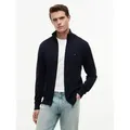 Produktbild: Tommy Hilfiger Strickjacke ESSENTIAL COTTON ZIP THRU mit Logostickerei blau XXL (54)