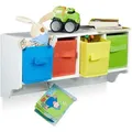 Produktbild: Relaxdays Wandregal, Weiß, Holzwerkstoff, Textil, 61x28x16 cm, Kinder- & Jugendzimmer, Kindermöbel, Kinderregale