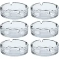 Produktbild: Spetebo - Glas Aschenbecher rund 10 cm - 6 Stück - Klassischer Tisch Ascher transparent