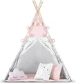 Produktbild: B-Ware Nukido Tipi Zelt für Kinder Rosa mit Girlande & Lichterkette – Spielzelt