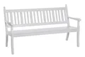 Produktbild: Stabile Gartenbank Parkbank 160 cm 3 Sitzer weiß Bank mit Profilträger