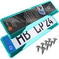 Produktbild: Kennzeichenhalter  Kennzeichenhalterung AutoTürkis - Chrom KFZ Halter 2 Stück
