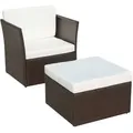 Produktbild: Gartensessel Mit Fußhocker Poly Rattan Braun Vidaxl