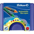 Produktbild: Pelikan Wachsmalstifte 655/10, wasservermalbar, rund, mit Schiebehülsen,10 Stück