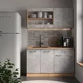 Produktbild: Vicco - Single Küche R-line, Beton/goldkraft Eiche, 140 Cm , Ap Anthrazit