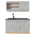 Produktbild: Vicco Single küche R-Line, Beton/Goldkraft Eiche, 140 cm, AP Anthrazit, geeignet für freistehende oder wandnahe Montage