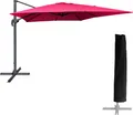Produktbild: Freistehender Sonnenschirm MOLOKAI quadratisch 3x3m fuchsia + Hülle