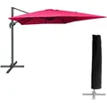 Produktbild: Freistehender Sonnenschirm Molokai Quadratisch 3x3m Fuchsia + Hülle