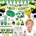 Produktbild: Withosent 172 Stück Fussball Party Geburtstag Deko Jungen Partygeschirr Set,