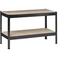 Produktbild: SCHULTE Regalwelt Schwerlastregal mit 2 Holzböden, 43x120x40 cm (HxBxT), Traglast pro Ebene ca. 150 Kg, schwarz-struktur, Lagerregal, Kellerregal