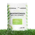 Produktbild: TerraDomi Rasendünger Frühjahr, Sommer & Herbst 25kg NPK 15-15-15 I Dünger mit Langzeitwirkung I verdrängt Moos I für über 1000 m² Rasen I streuwagengeeigneter Dünger | staubarm & mit extra Schwefel